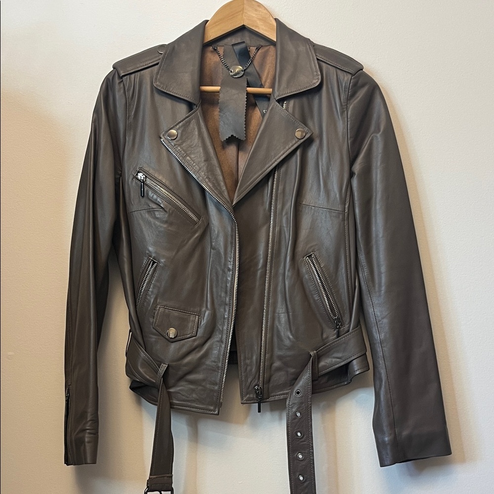 NWOT Leather motto jacket